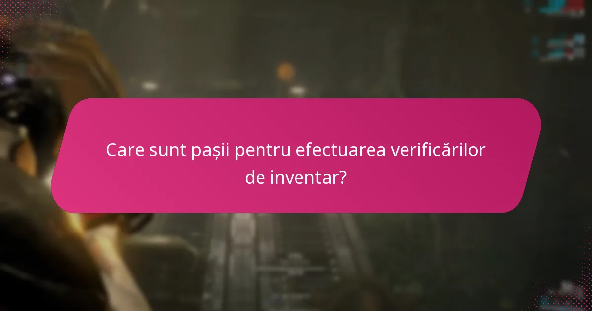 Care sunt pașii pentru efectuarea verificărilor de inventar?