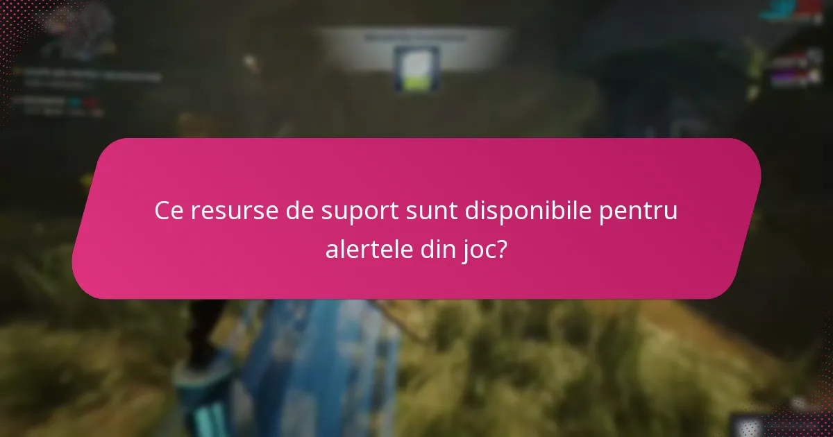 Ce resurse de suport sunt disponibile pentru alertele din joc?