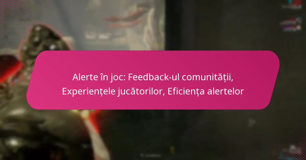 Alerte în joc: Feedback-ul comunității, Experiențele jucătorilor, Eficiența alertelor