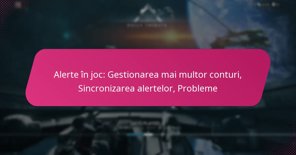 Alerte în joc: Gestionarea mai multor conturi, Sincronizarea alertelor, Probleme