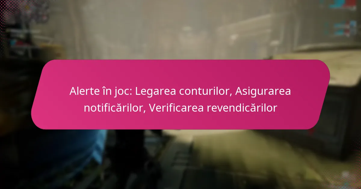 Alerte în joc: Legarea conturilor, Asigurarea notificărilor, Verificarea revendicărilor