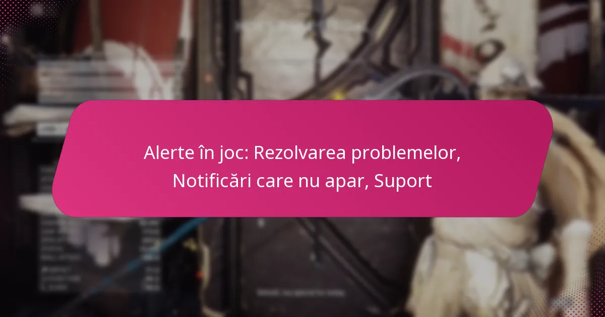 Alerte în joc: Rezolvarea problemelor, Notificări care nu apar, Suport