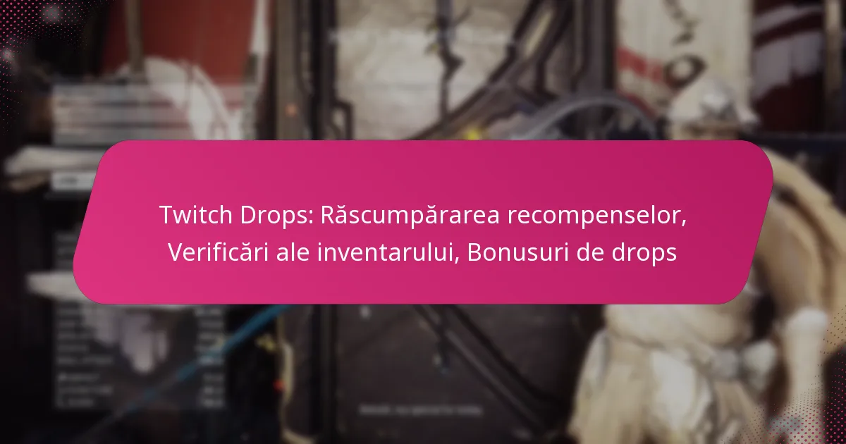 Twitch Drops: Răscumpărarea recompenselor, Verificări ale inventarului, Bonusuri de drops